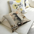 thumbnail image 4 of Mouse branch leaves Linen toss pillowcase Decoration pillowcase Gift preferred 24x24" Cushion cover 1 set Sofa pillowcase Sofa bedroom living room car, 4 of 7