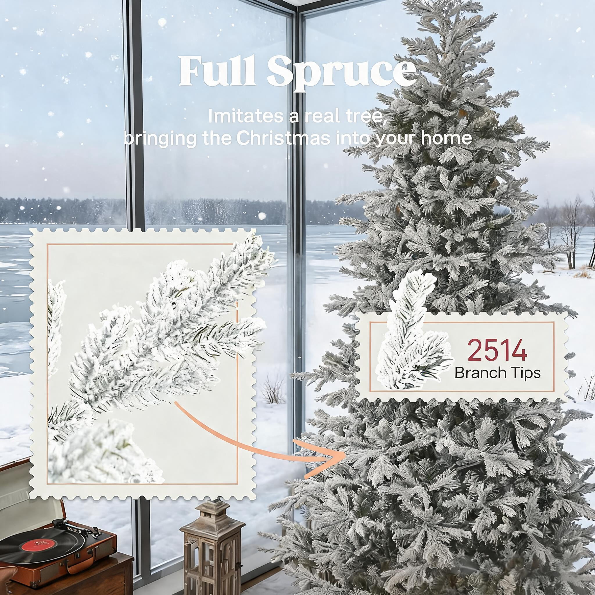 9 Ft Artificial Christmas Tree with Realistic Branches