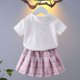 thumbnail image 5 of Odeerbi Camisa de Cuello de Marinero de Vestido Preppy de 2 Piezas de Niñas y Falda Plisada En Cuadro Uniforme Escolar Con Corbata, 5 of 9
