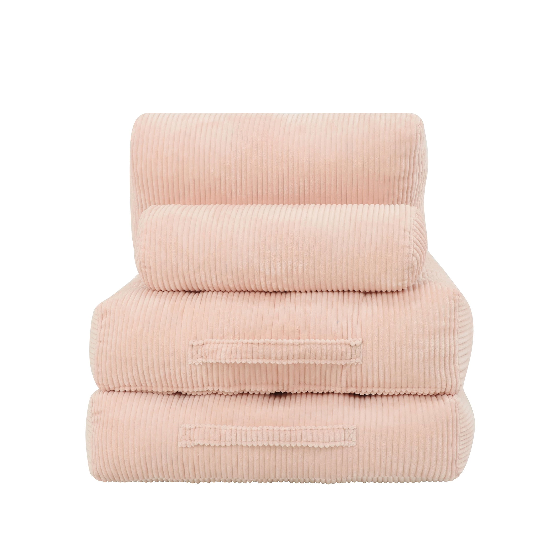 PAPROOS Bean Bag Chair for Adults, Corduroy Bean Bag Lounger, Convertible Floor Sofa Bed, Comfy Lounge Chair with Back Support for Bedroom, Dorm, Game Room and Living Room, Pink