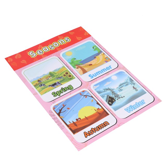 Gráfico De Pared De Estaciones Para Niños, Gráfico Educativo De Temporada, Patrón De Dibujos Animados, Película PET Segura No Tóxica Para Niños De 3 + Años Para La Escuela Ccdes Otros