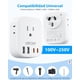 thumbnail image 4 of Adaptador de Enchufe LENCENT Blanco con 4 Salidas CA y 4 Puertos USB para Viaje de México a Australi, 4 of 7