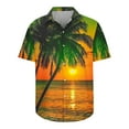 thumbnail image 4 of Yyeselk Men's Casual Beach Shirts Short Sleeve Button Down Tropical Print Shirt Lapel Stylish Comfort Vacation Hawaiian Shirt Orange03 M, 4 of 5
