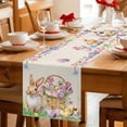 thumbnail image 5 of Easter Bunny Table Runner 72 Inches Long Farmhouse Dress Scarves, Spring Easter Eggs Floral Burlap Rustic Dining Tablerunner for Coffee Table/Kitchen Island/Party Décor, 13" x 72", 5 of 8