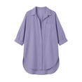 thumbnail image 4 of Lumtrix Women Swimsuit Coverup Shirt Dress Button Down Long Sleeve Bathing Suit Cover Up Beach Travel Vacation Tunic Tops Light Purple M, 4 of 7