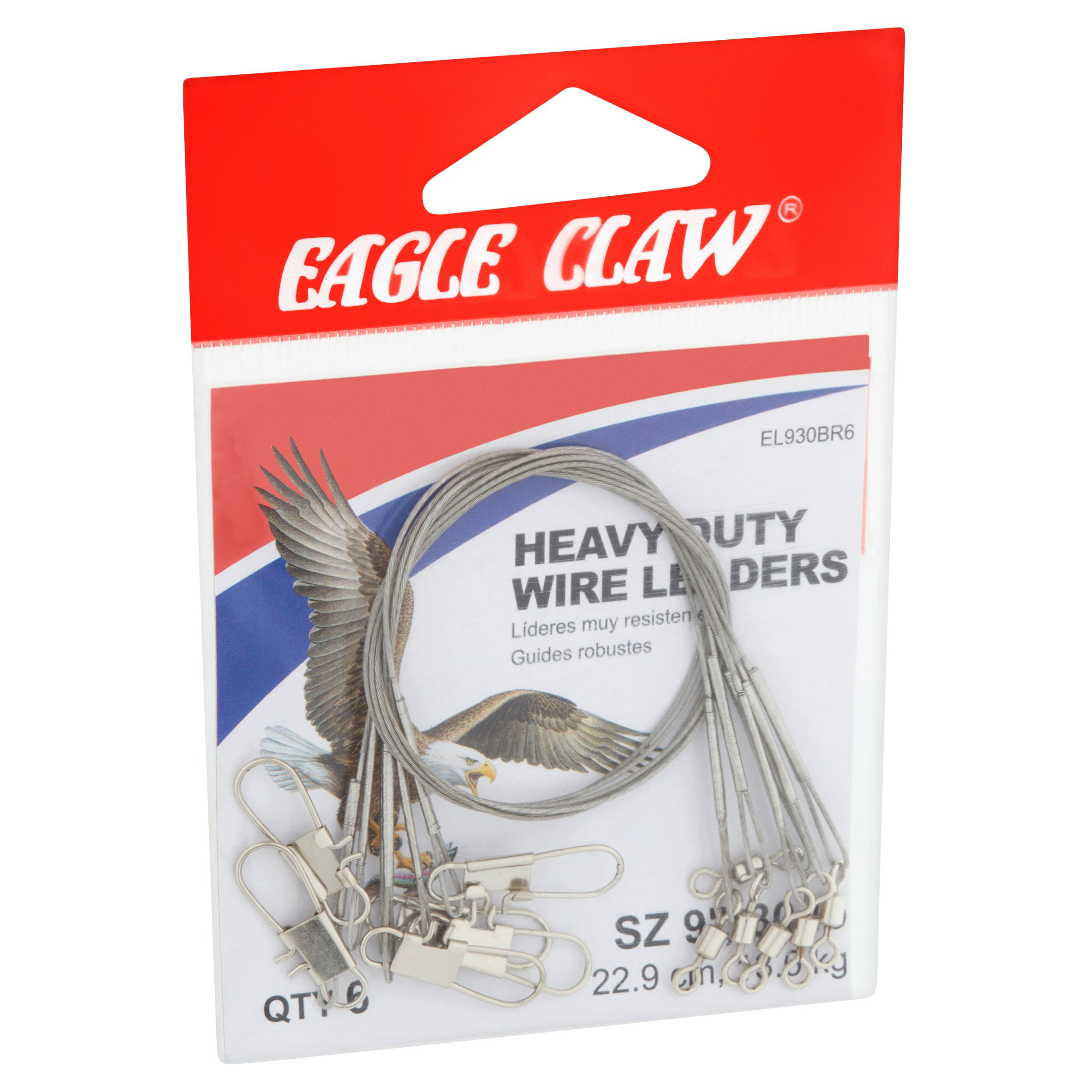 Eagle Claw 9 30 lb. Heavy Duty Wire Leader, Bright, 6 Pack