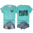 thumbnail image 2 of Gbsyewxs Womens Tops Crew Neck Short Sleeve Letter Heart Print Casual Summer T Shirts For Women Green, 2 of 4