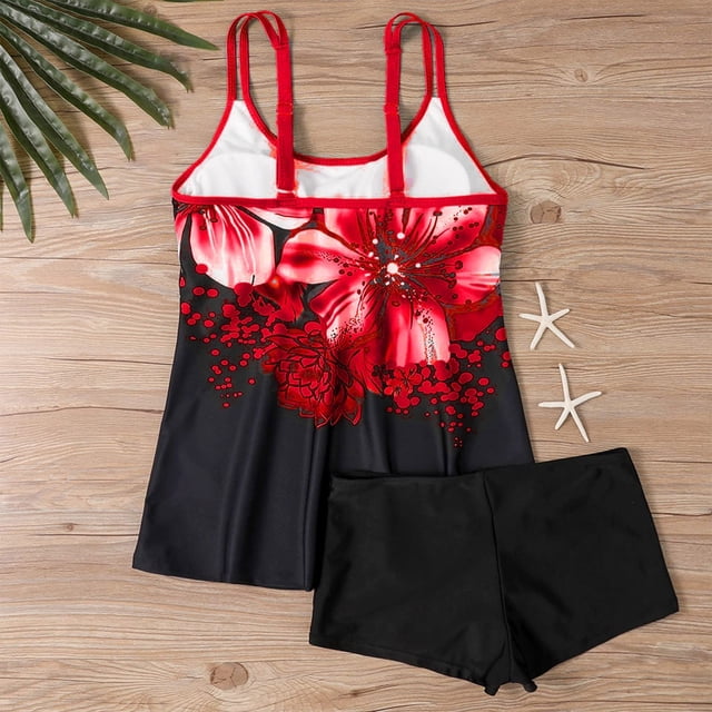 FcBaudy Maillots de Bain pour Femmes Deux Pièces Maillot de Bain pour Femmes Tankini Maillots de Bain pour Femmes Femmes Conservateur Imprimé Dos à Bretelles Ensemble Deux Pièces Maillots de Bain Robe de Bain Femmes Maillot de Bain