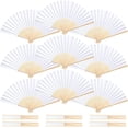thumbnail image 1 of Abanicos de mano plegables DomeStar de papel blanco, 15 unidades, para bodas, 1 of 8