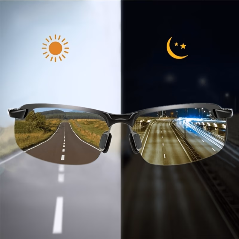 Unisex Photochromic Glasses Automatic Darkness Adjustment for Driving Everyday Use with Case Modern Sleek Eyewear
