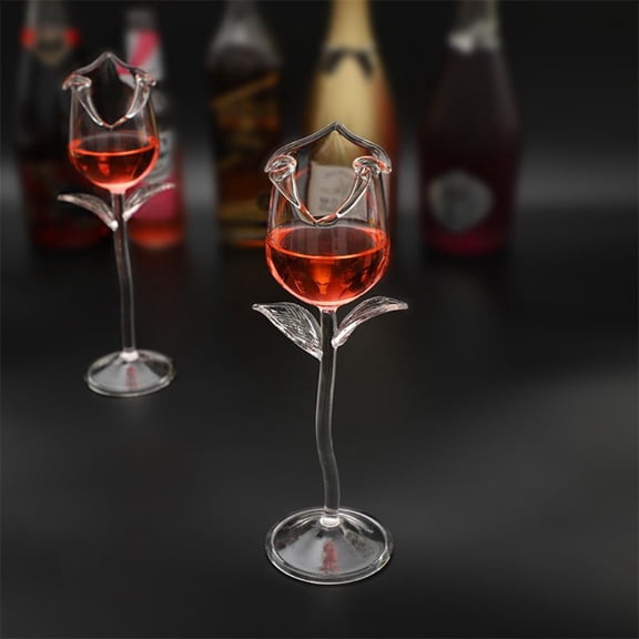 100ml Fancy Red Wine Rose Shape Goblet Wine Cocktail Glasses Elegance Perfect Exquisite and Unique Wine Glass Easy Use
