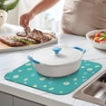 thumbnail image 2 of Floral Dish Drying Pad with Daisy Pattern for Kitchen Counter Microfiber Absorbent Foldable Dish Rack Mat Summer Spring Drainer Mat 16x18 Inch, 2 of 7