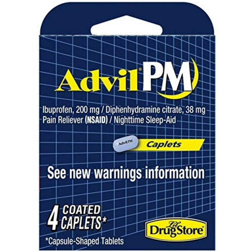 Advil PM 200 mg Ibuprofen Nighttime Sleep, 4 ea