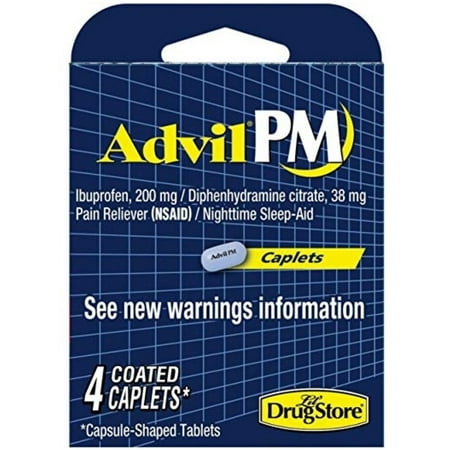 Advil PM 200 mg Ibuprofen Nighttime Sleep, 4 ea (Pack of 4)