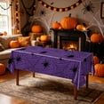 thumbnail image 4 of Halloween Disposable Tablcloth, Spider and Cobweb Pattern Plastic Table Covers, Halloween Party Supplies Favors, 4 of 6