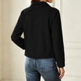 thumbnail image 5 of Mifsaly Womens Cropped Trench Jackets Notched Lapel Double Breasted Wool Coats Fall Winter Fashion Stylish Going Out Dating Shopping Work Office Casual Outfits Black,S, 5 of 7