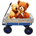 thumbnail image 5 of Collapsible Folding Wagon, Push Pull Foldable Beach Wagon Cart with All-Terrain Wheels, Heavy Duty Utility Grocery Wagon for Outdoor Camping Garden Sport Shopping,Blue+White, 5 of 9