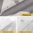 thumbnail image 4 of No Hook Shower Curtain with Snap in Liner, Geometric Grey Art Triangle Waterproof Bath Curtain Double Layers with See Through Top Window, Abstract Geometric Pattern Hotel Shower Curtains 72x84in, 4 of 9