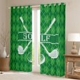thumbnail image 2 of Homewish Cartoon Golf Lover Blackout Curtains Set of 2 (52x84 Each), Modern Sports Player Window Curtains, Green Checkered Plaid Curtains and Drapes, Black Out Curtains Room Decor, 2 of 6