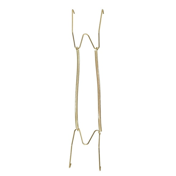 REGALWOVEN 16" Plate Hanger W Type Zinc Plated Invisible Hooks Stainless steel Iron Gold Tone 1pack