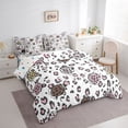 thumbnail image 3 of Feelyou Pink Cheetah Print Twin Bedding Sets 7pcs, Strawberry Bedding Comforter Set, 3 of 8
