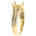 thumbnail image 3 of 14K Yellow Gold Natural Opal Tri-split Ring Oval 9x7mm Diamond Accents, size 8.5, 3 of 4