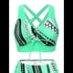 thumbnail image 3 of Conjunto de Bikini de Cintura Alta para Mujer, Falda con Control de Abdomen, Traje de Baño de Dos Piezas con Estampado de Control de Abdomen Verde L, 3 of 6
