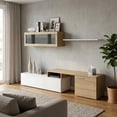 thumbnail image 5 of Centro de Entretenimiento para TV 55” Color Madera Estilo Escandinavo, Mueble Organizador Moderno cafe, 5 of 5