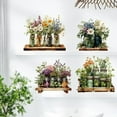 thumbnail image 2 of 4Pcs Hanging Plant Wall Stickers Colorful Flower In Pots Decal Wall Art Stickers, 2 of 7
