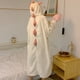 thumbnail image 1 of Pijama de dinosaurio, bata de baño para mujer, otoño e invierno, lindo dibujo animado, forro polar coral, camisón largo grueso, franela, ropa de casa para mujer, 1 of 6