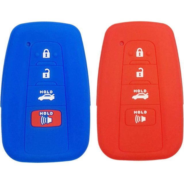 2 uds., 4 botones, funda para llave, funda de piel Fob, carcasa de chaqueta de entrada remota sin llave para 2019 2020 2021 Toyota Highlander Camry Avalon C-HR Prius Corolla JAMW Sencillez