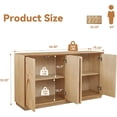 thumbnail image 2 of 59 Inch Sideboard Buffet Cabinet Storage Mid-Century Modern Sculpted Doors Adjustable Shelves Accent Credenza for Living Room Kitchen Hallway Natural, 2 of 8