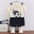 thumbnail image 2 of Linfrsh Baby Boy Summer Clothes 12 18 24 Month 3T 4T 5T Dinosuar Set Toddler Boys Short Sleeve CartoonPrints T Shirt Tops Shorts Child Kids Set Stylish Boys Outfits(Black,2-3 Years), 2 of 4
