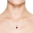 thumbnail image 5 of Angara Natural Ruby Teardrop Pendant Necklace for Women in 14K Yellow Gold (Size-7x5mm) - July Birthstone Jewelry | Ruby V-Bale Pendant, 5 of 9
