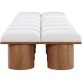 thumbnail image 4 of Meridian Furniture Pavilion Cream Boucle Fabric Bench, 4 of 11