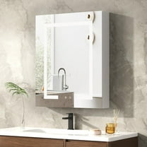 DEYGIA Medicine Cabinet with LED Mirror for Bathroom, 24''x30'' Aluminum, Wall Mounted Led Medicine Cabinet, Defog, Stepless Dimming, 3 Colors, 2 Outlets, 2USB (24'' x 30“ Single Door)