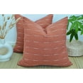 thumbnail image 5 of Modern Cotton Pillow Covers 20 x20 inches Terracotta / Woven Loom Stripe Pattern Contemporary Luxury Cushion Covers Burnt Orange / Simple Throw Pillow Cases For Living Room Sofa, Couch, Bed, Set of 2, 5 of 13