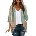 thumbnail image 2 of Avirosel Women's Floral Print Kimono Cardigan Loose Casual Cover Up Blouse Tops Lightweight Open Front Summer Tops for Beach Vacation Daily Streetwear Outfits, 2 of 5