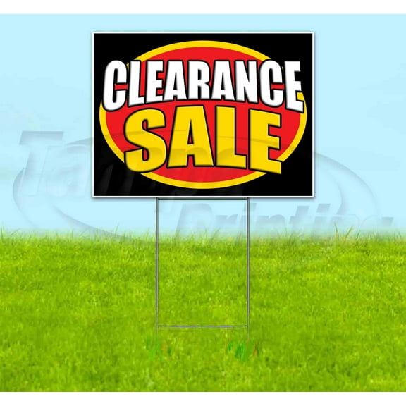 Clearance Sale (18"" X 24"") Yard Sign, Includes Metal Step Stake