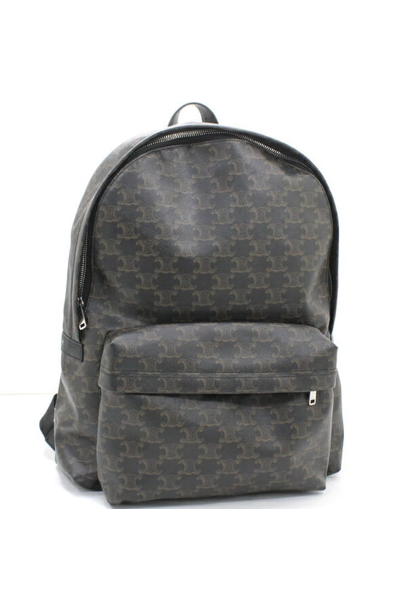 Pre-Owned CELINE Backpack Triomphe Canvas Black Brown Rucksack Men's 188382BOV T5686 (Good)