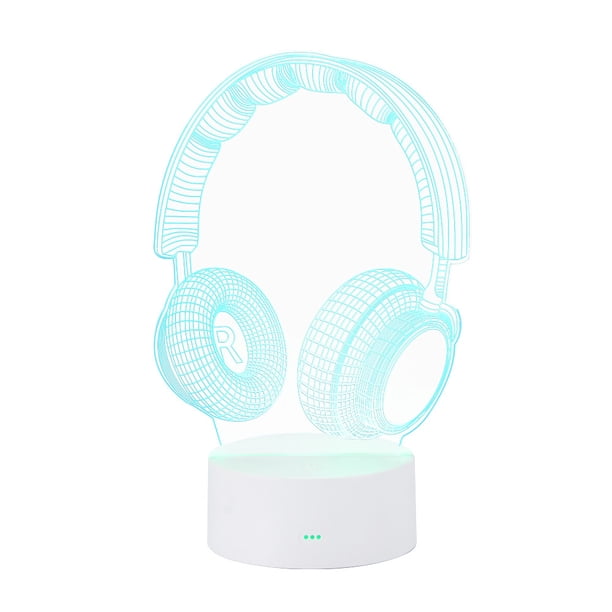 Lámpara De Noche Con Luz De Noche 3D Táctil Colorida En Forma De Auriculares Para Uso Doméstico Speravity HA025004-01