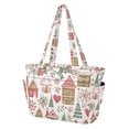 thumbnail image 2 of FORMRS Tote Bag for Women Quilted Large Capacity Travel Work Carry On Shoulder Handbag, Brown Nordic Christmas House, 2 of 7