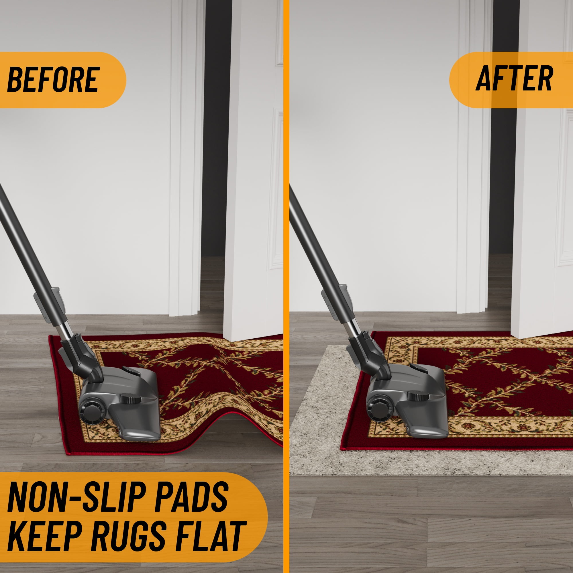 Ottomanson Non-Slip Rug Pad Grip 3x8 Felt 1/8 Thick for Any Flooring Surface, 2'7" x 8', Beige