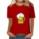 thumbnail image 1 of Tops Cortos para Mujeres, Oktoberfest Casual Impreso Cuello Redondo Manga Corta Camiseta Top Hecho de Poliéster para la Primavera Verano Uso Diario, Camisetas Casuales de Mujer, 1 of 4
