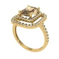 thumbnail image 2 of Halo Engagement Ring for Women - 2.62ct Simulated Champagne Diamond in 14K Yellow Gold Promise Ring, 2 of 6
