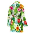 thumbnail image 2 of Tropical Aloha Pineapple Pattern Women Bathrobe One Size Univeral Fits, Pineapple Aloha Tropical Fruits Hawaiian Fashion Lightweight Plush Fleece Long Robe For Women, 2 of 3