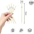 thumbnail image 3 of 100 palitos de cóctel de perla blanca, brochetas de bambú natural, palillos de fruta de 12 cm, decoración para fiestas, 3 of 4