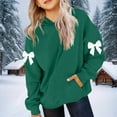 thumbnail image 4 of breaise Bow Hoodie for Girls Casual Oversized Long Sleeve Drop Shoulder Fleece Hooded Pullover Sweatshirt, 4 of 5