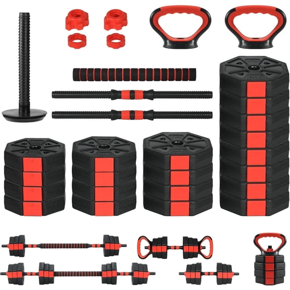 Adjustable Dumbbells Set, 4 in1 Free Weight Dumbbell Set of 2 Used As Barbell, Non-Rolling Adjustable Dumbbell Set,Kettlebells,Fitness Exercises for Home Gym Suitable Men/Women (Green, 88Lbs)