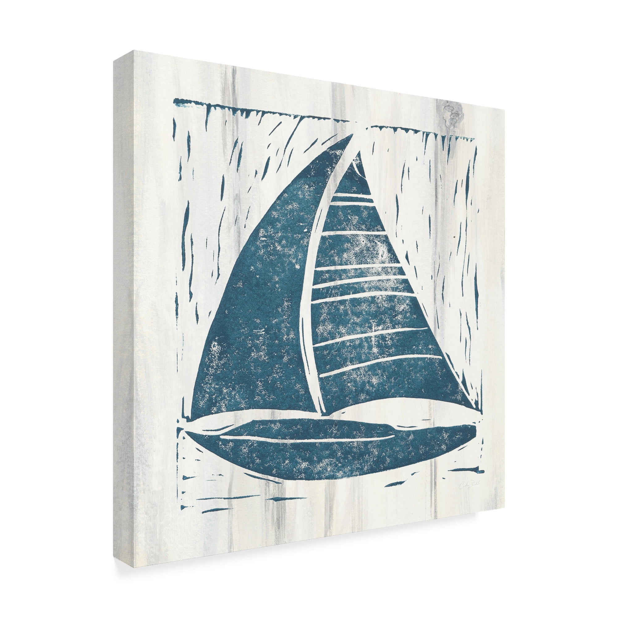 Trademark Fine Art 'Nautical Collage IV On White Wood' Canvas Art by Courtney Prahl